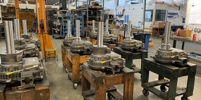 Speed Increasing Gearboxes in Assembly